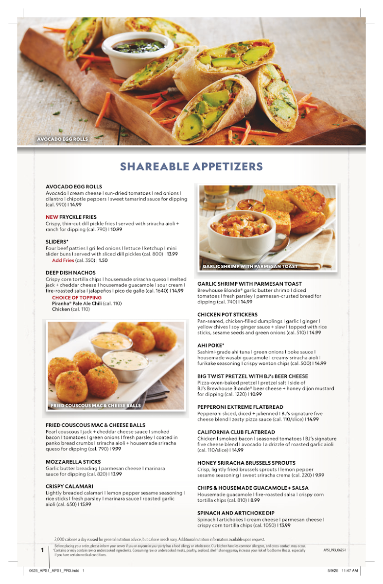 BJ's Restaurant & Brewhouse Photo Menu 9