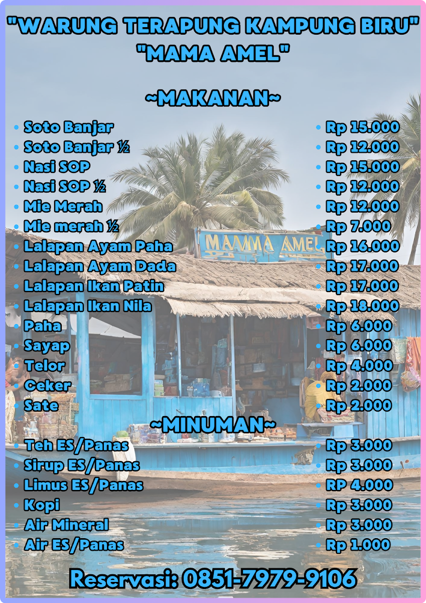 Warung Terapung kampung Biru Mama Amel Photo Menu 1