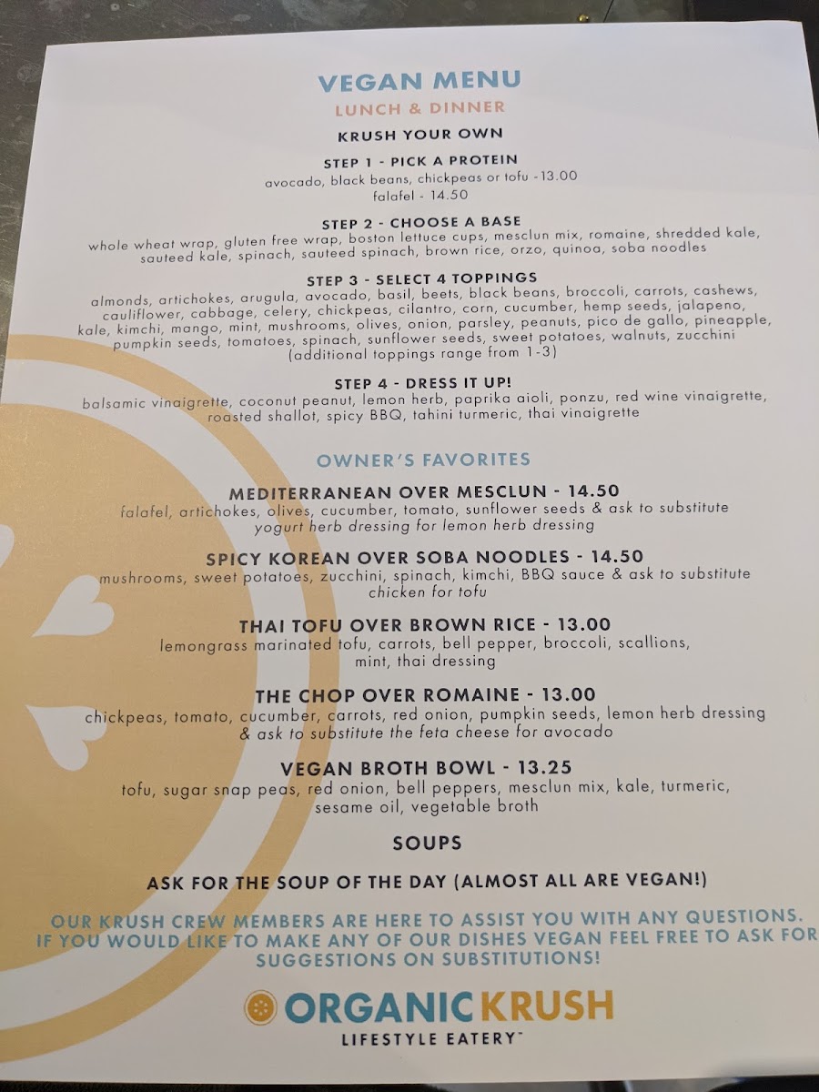 Organic Krush Kitchen & Eatery Photo Menu 2