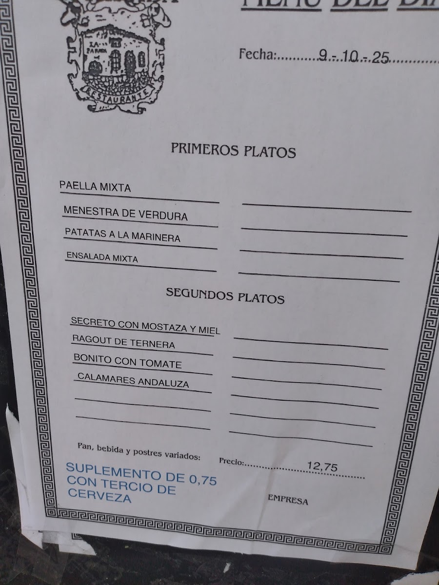 La Parada Photo Menu 1