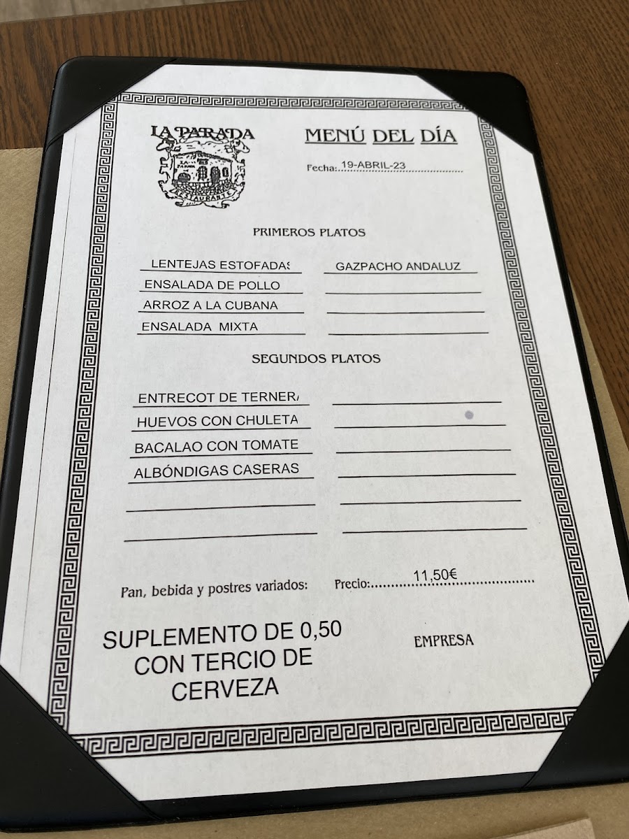 La Parada Photo Menu 2