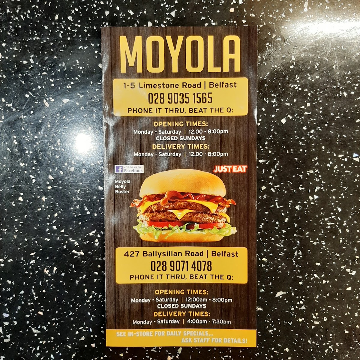 The Moyola Photo Menu 10