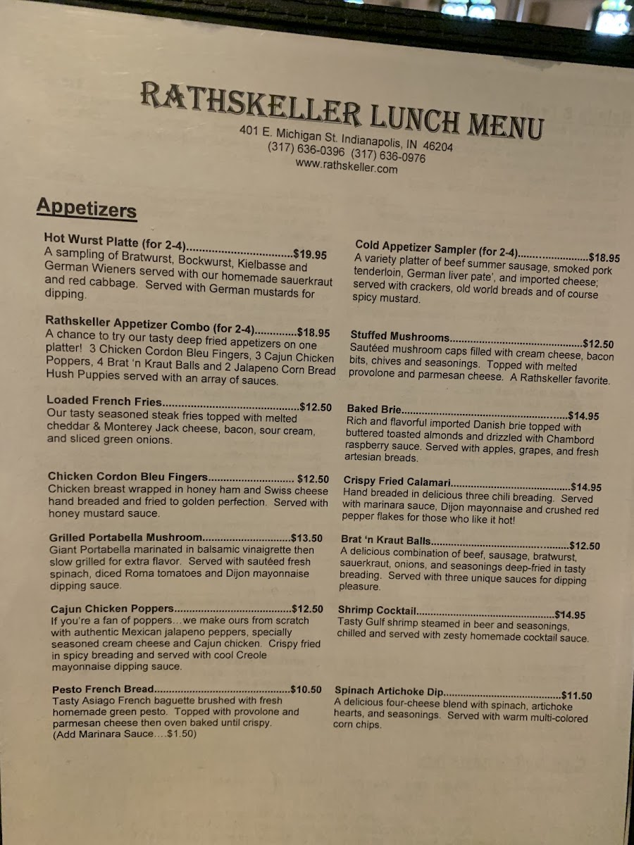 The Rathskeller Photo Menu 6