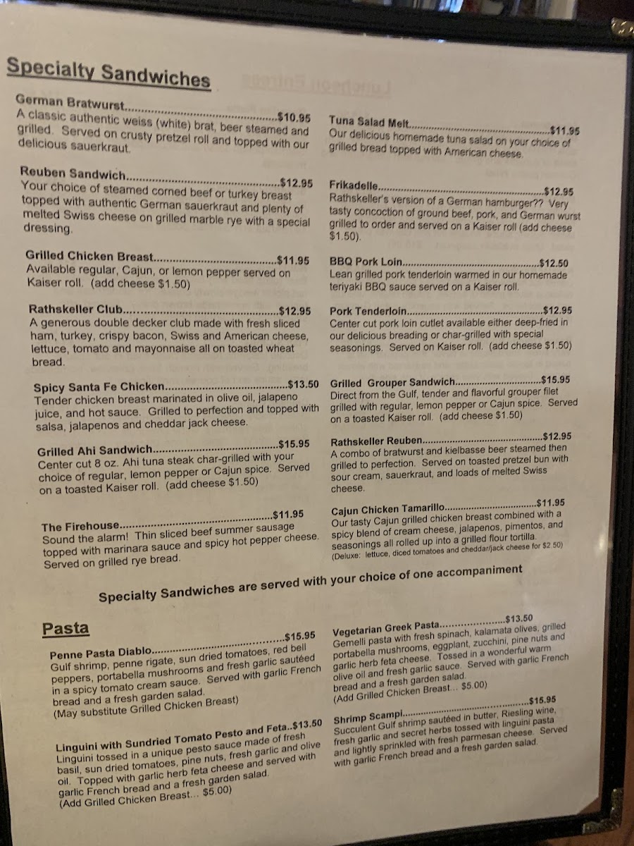 The Rathskeller Photo Menu 8