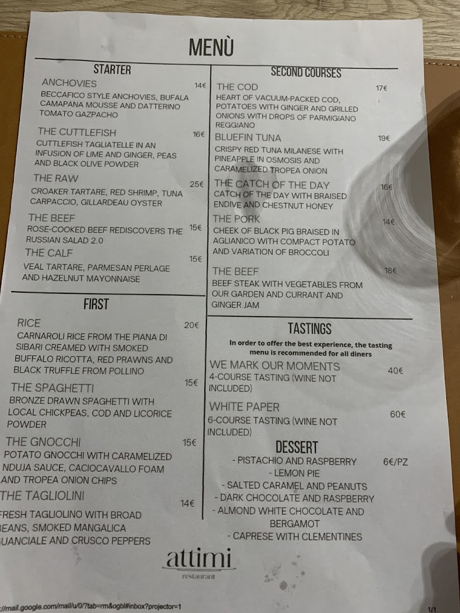 Attimi bistrot Photo Menu 1