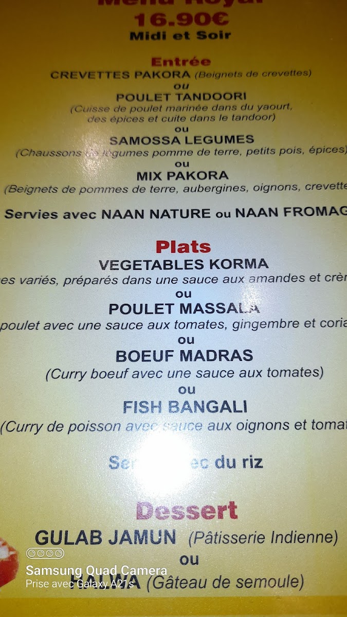 Saveurs d'Himalaya Photo Menu 1