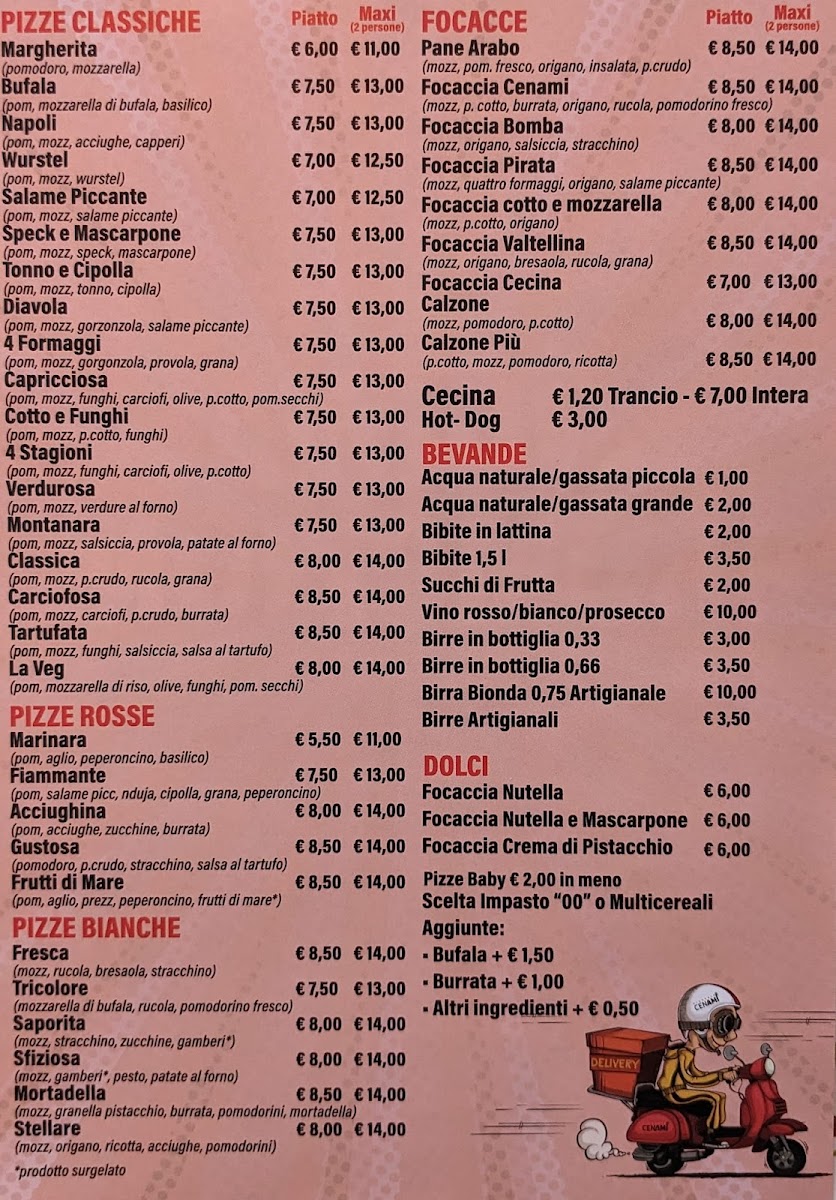 Pizzeria Cenami Photo Menu 1