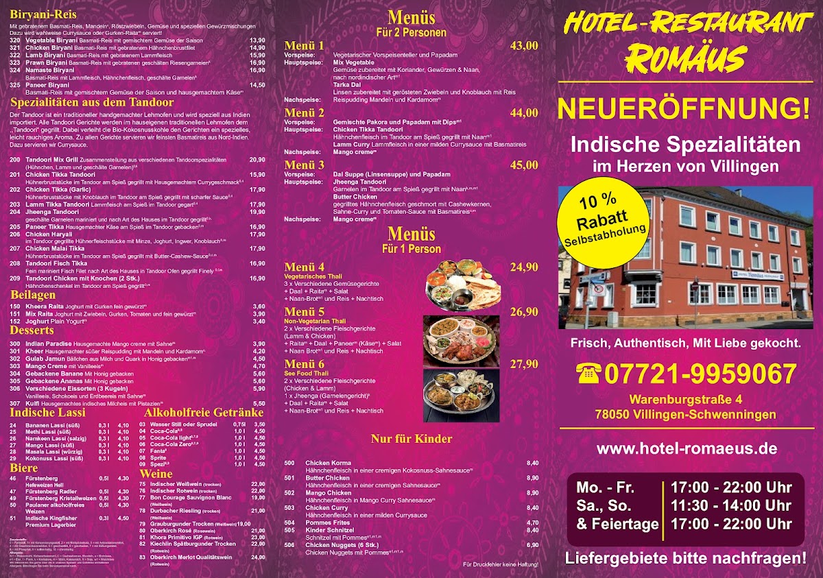 Indisches Restaurant Romäus Photo Menu 2