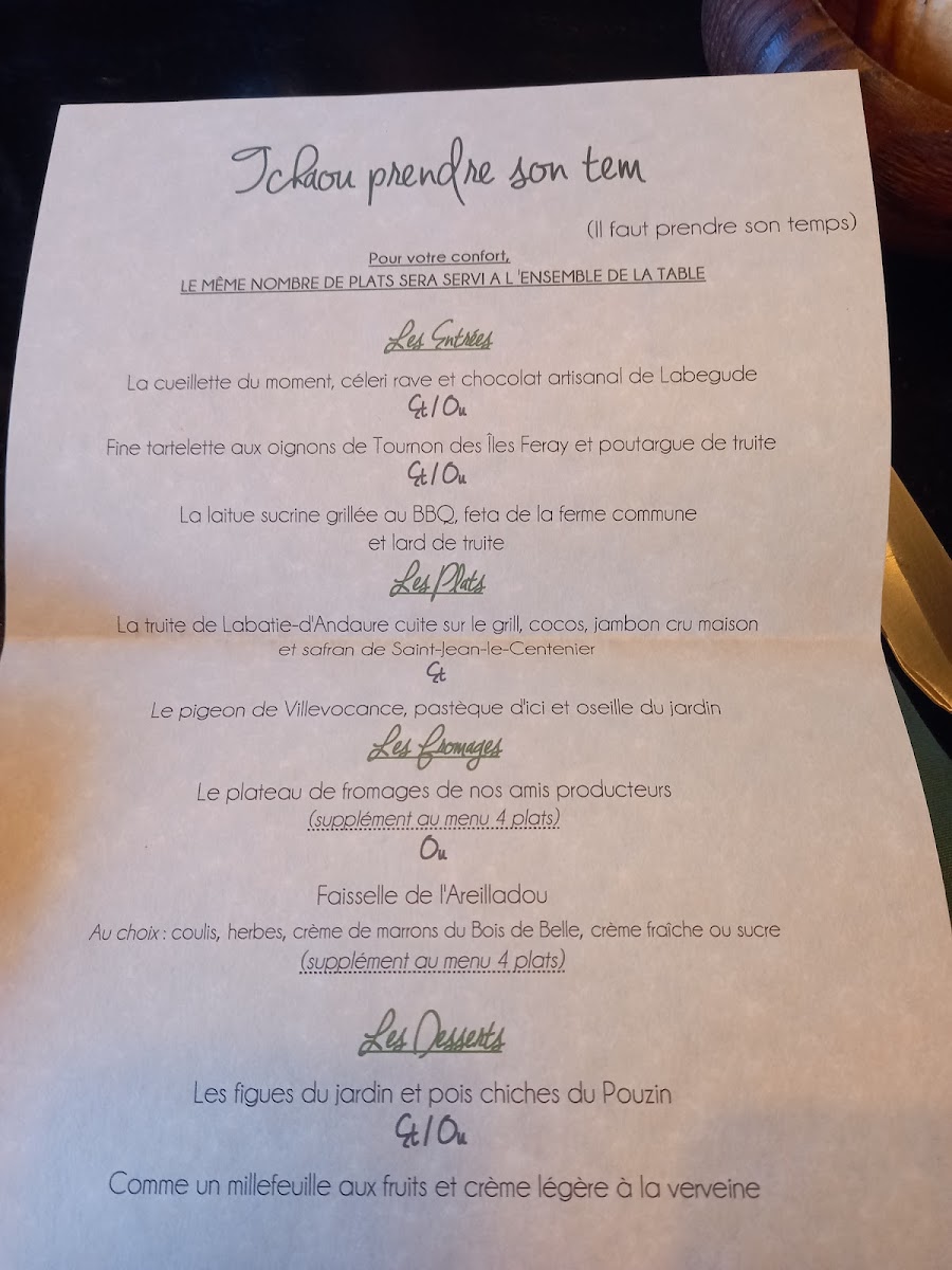 LA BÒRIA Photo Menu 1
