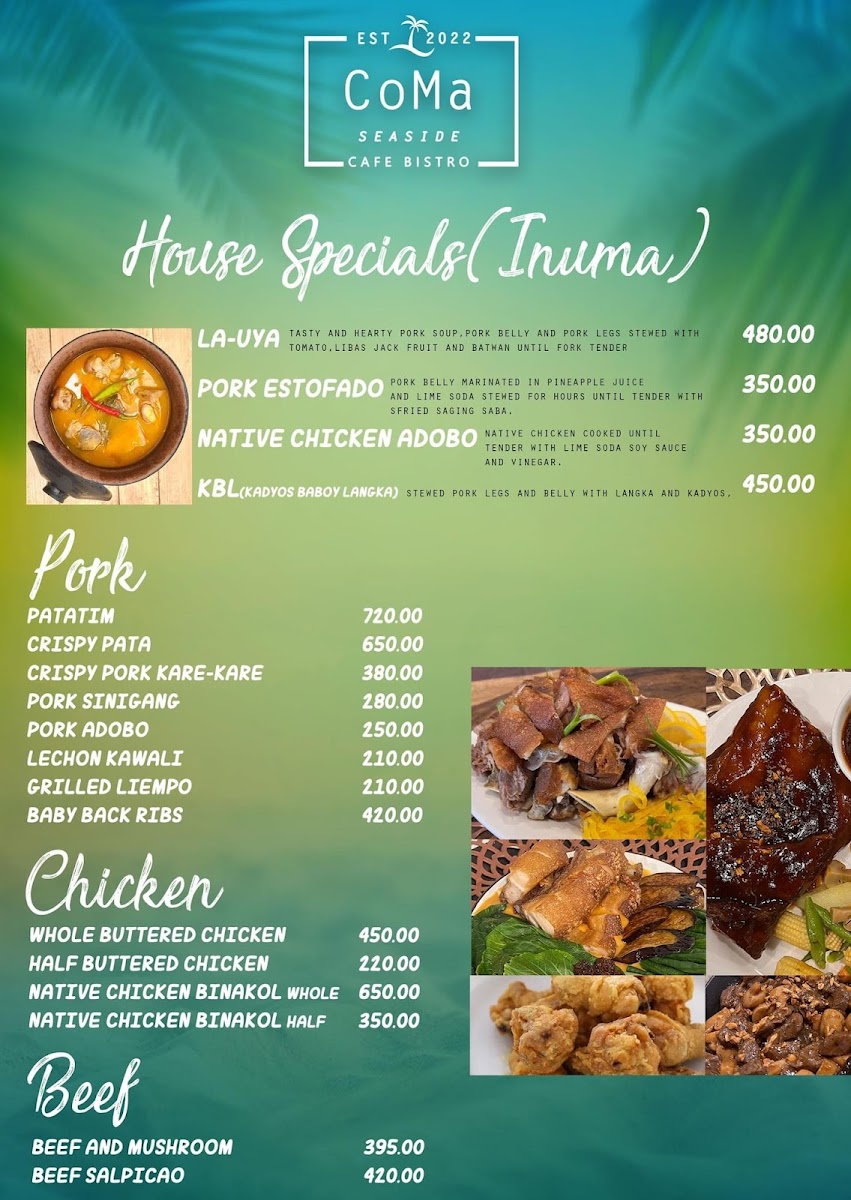 CoMa Seaside Cafe Bistro Photo Menu 3