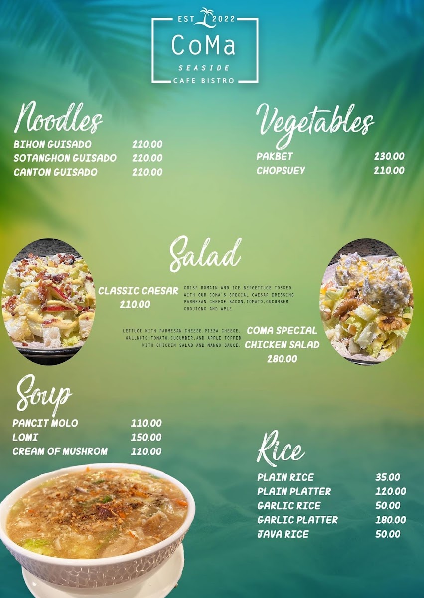 CoMa Seaside Cafe Bistro Photo Menu 4