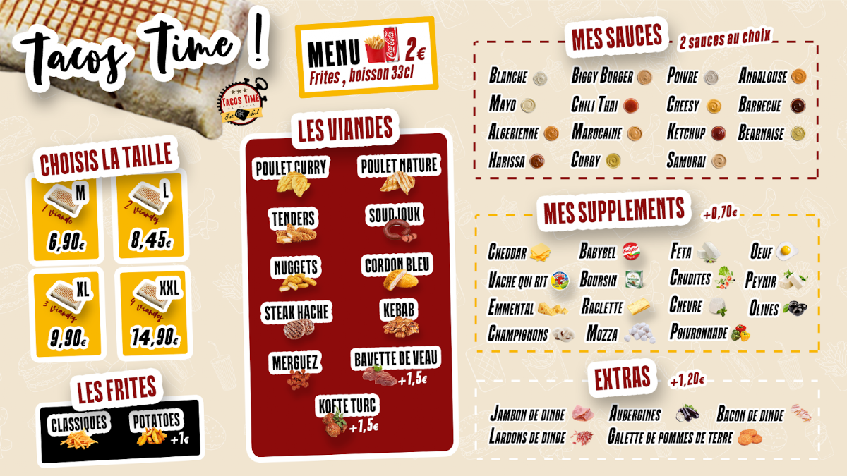 TACOS TIME Photo Menu 2