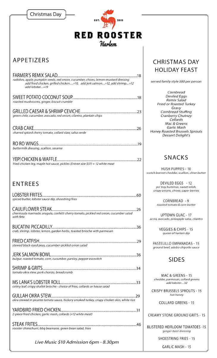 Red Rooster Harlem Photo Menu 3