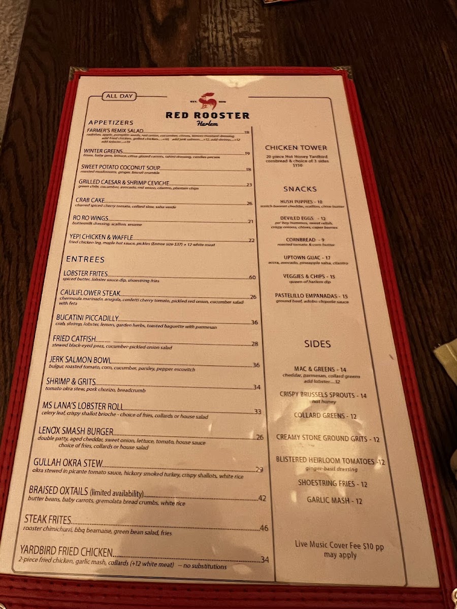 Red Rooster Harlem Photo Menu 4