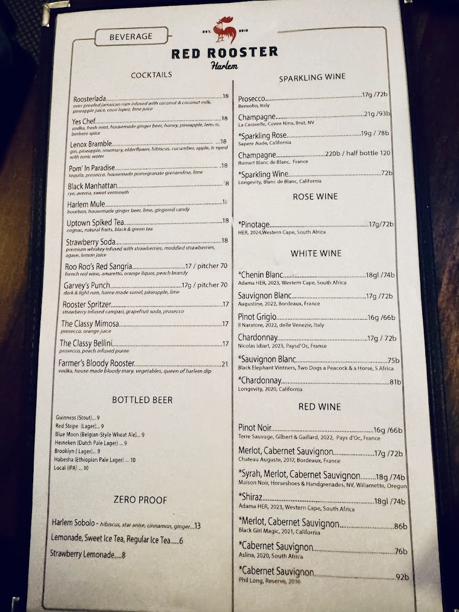 Red Rooster Harlem Photo Menu 6
