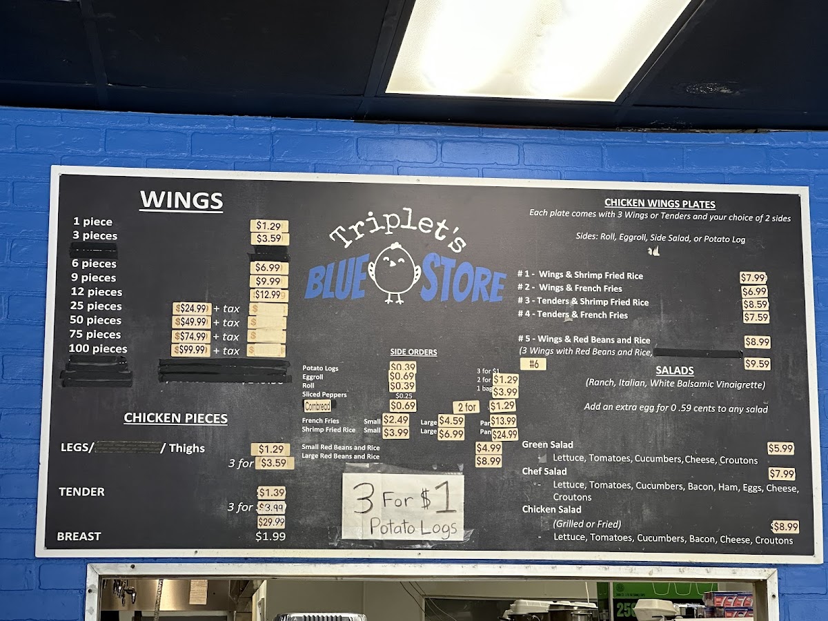 Triplet's Blue Store Chicken Photo Menu 1
