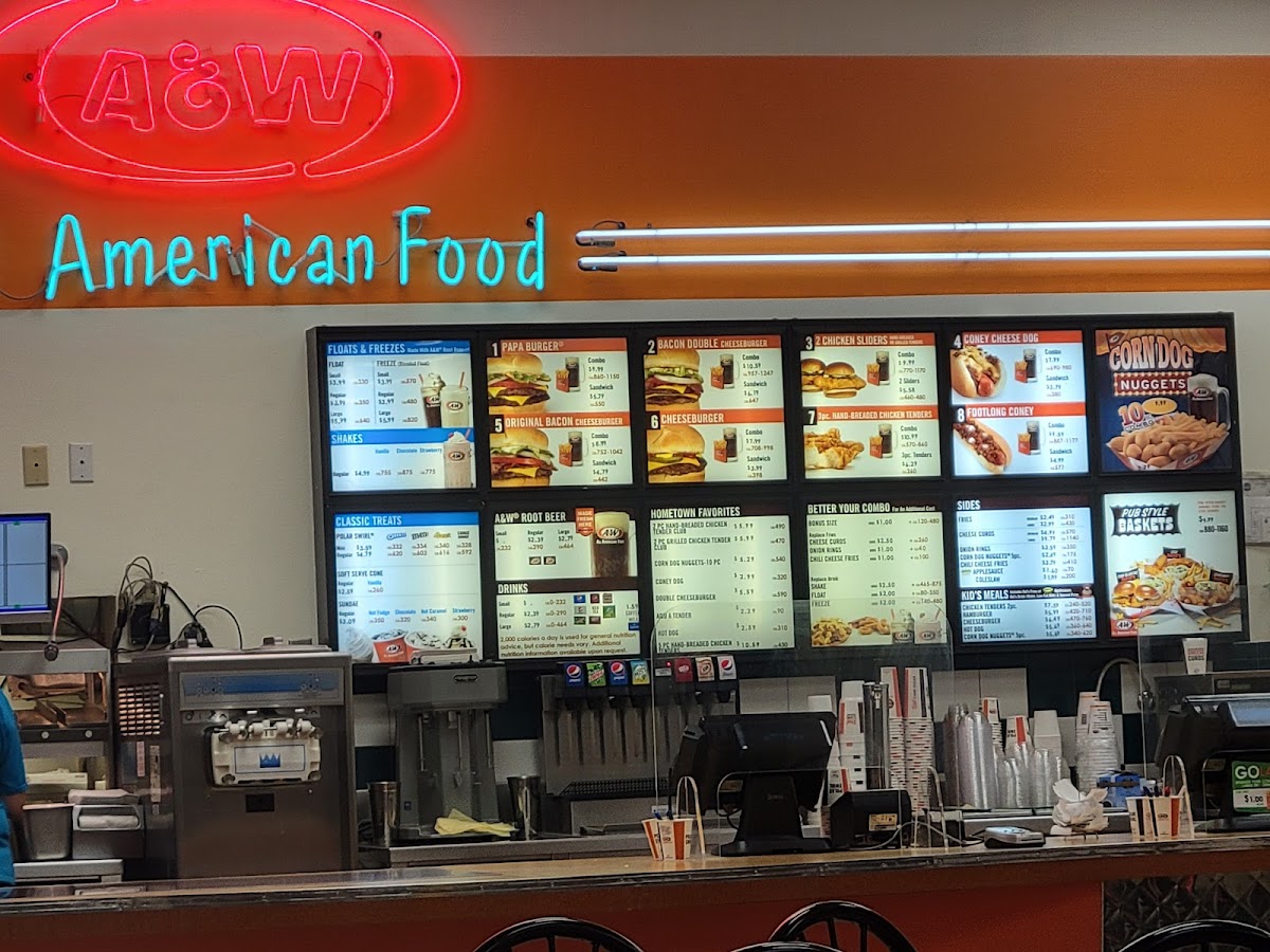 A&W Restaurant Photo Menu 1