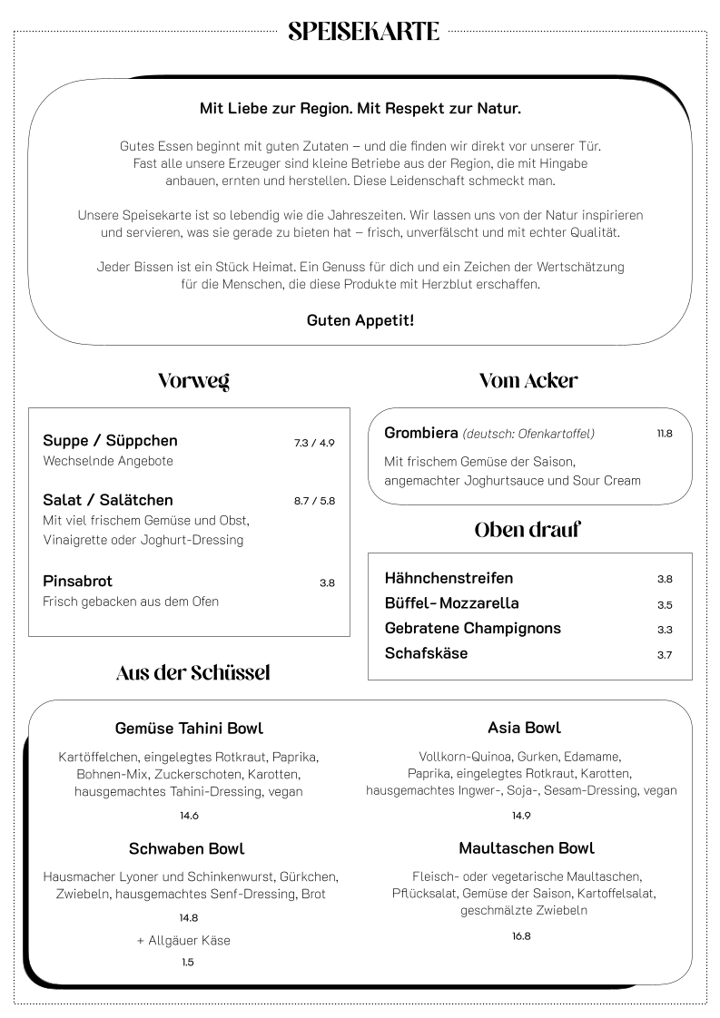 Aquarium Foodbar Photo Menu 1