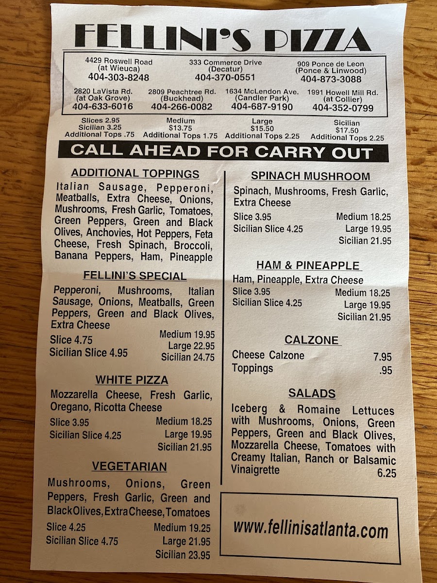 Fellini's Pizza Photo Menu 3