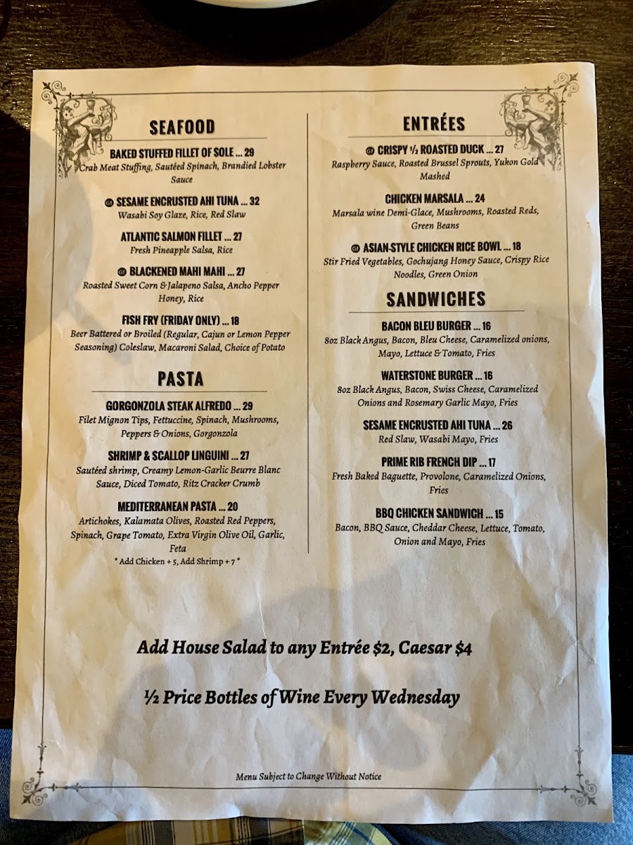 Waterstone Grill Photo Menu 1
