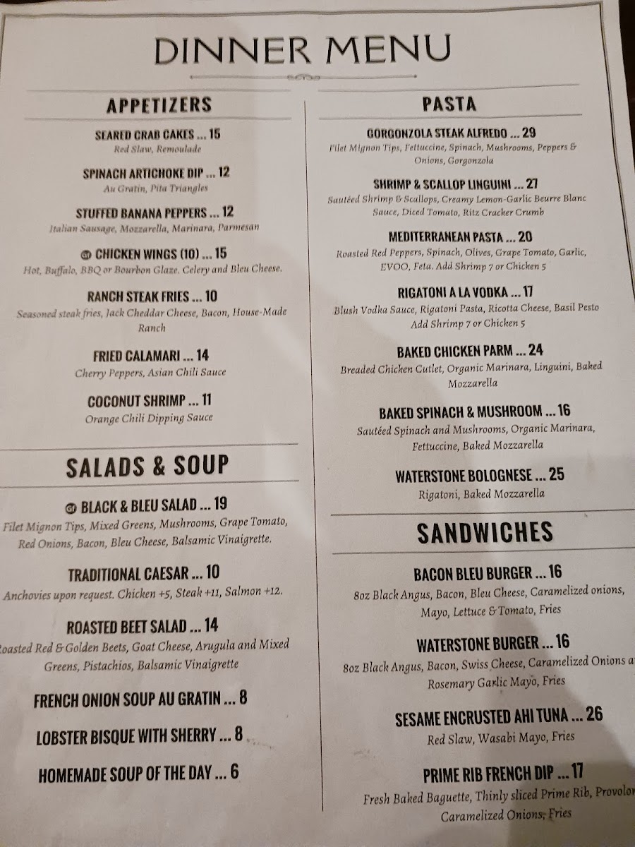 Waterstone Grill Photo Menu 4