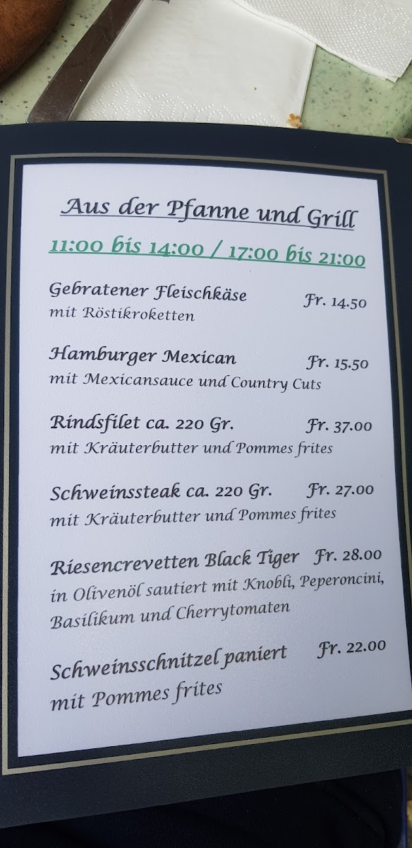 Conny's Hafenbeizli Photo Menu 1