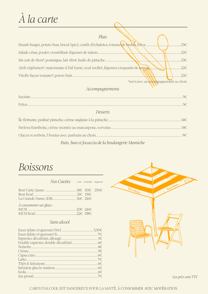 LE PICNIC BY VEUVE CLICQUOT Photo Menu 1