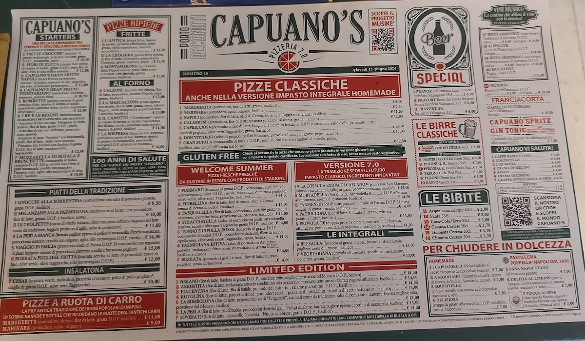 Pizzeria Capuano's - Porto Recanati Photo Menu 2