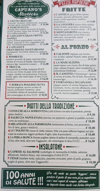 Pizzeria Capuano's - Porto Recanati Photo Menu 7