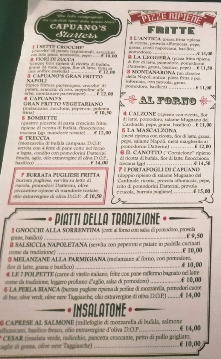 Pizzeria Capuano's - Porto Recanati Photo Menu 9
