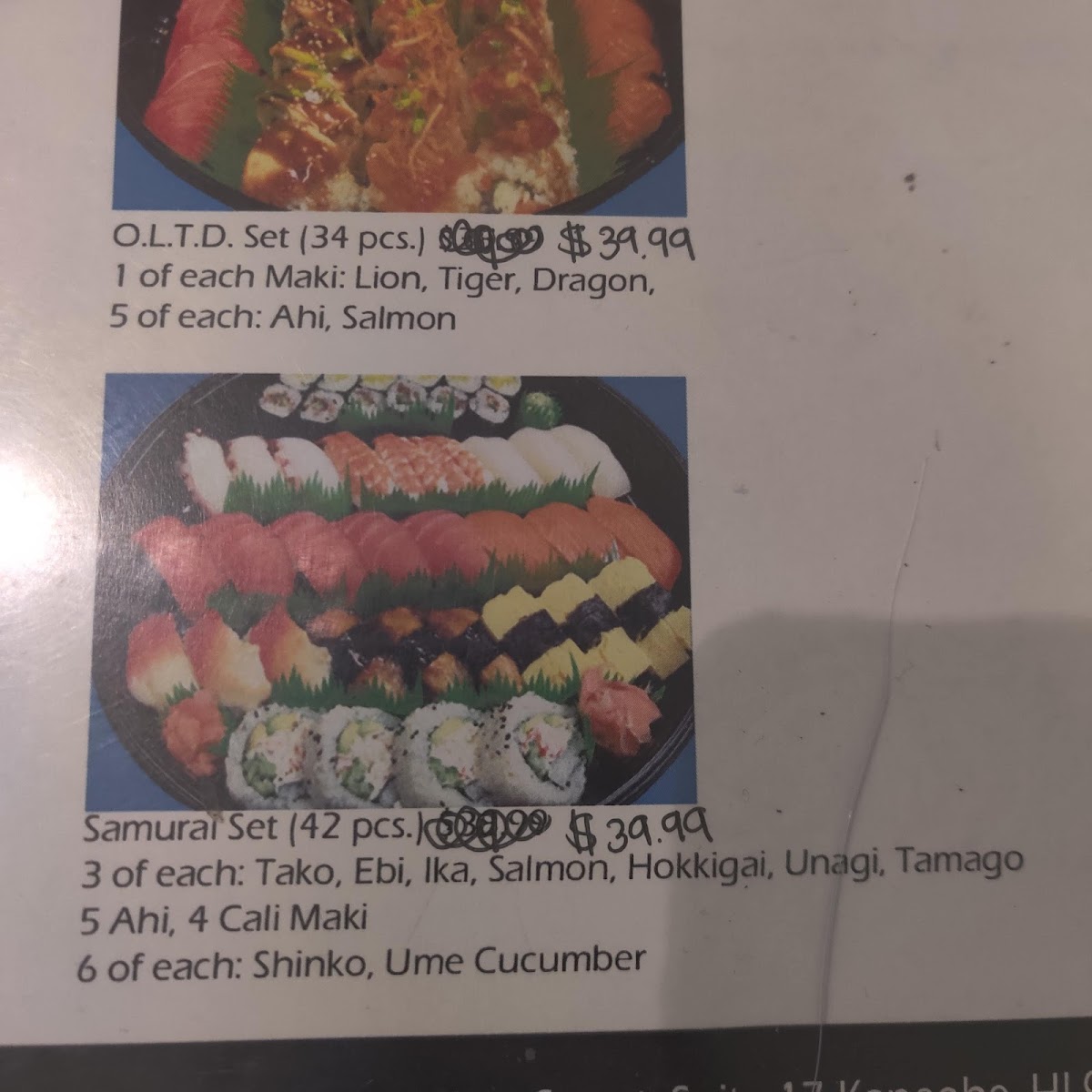Ninja Sushi Koʻolau Photo Menu 5