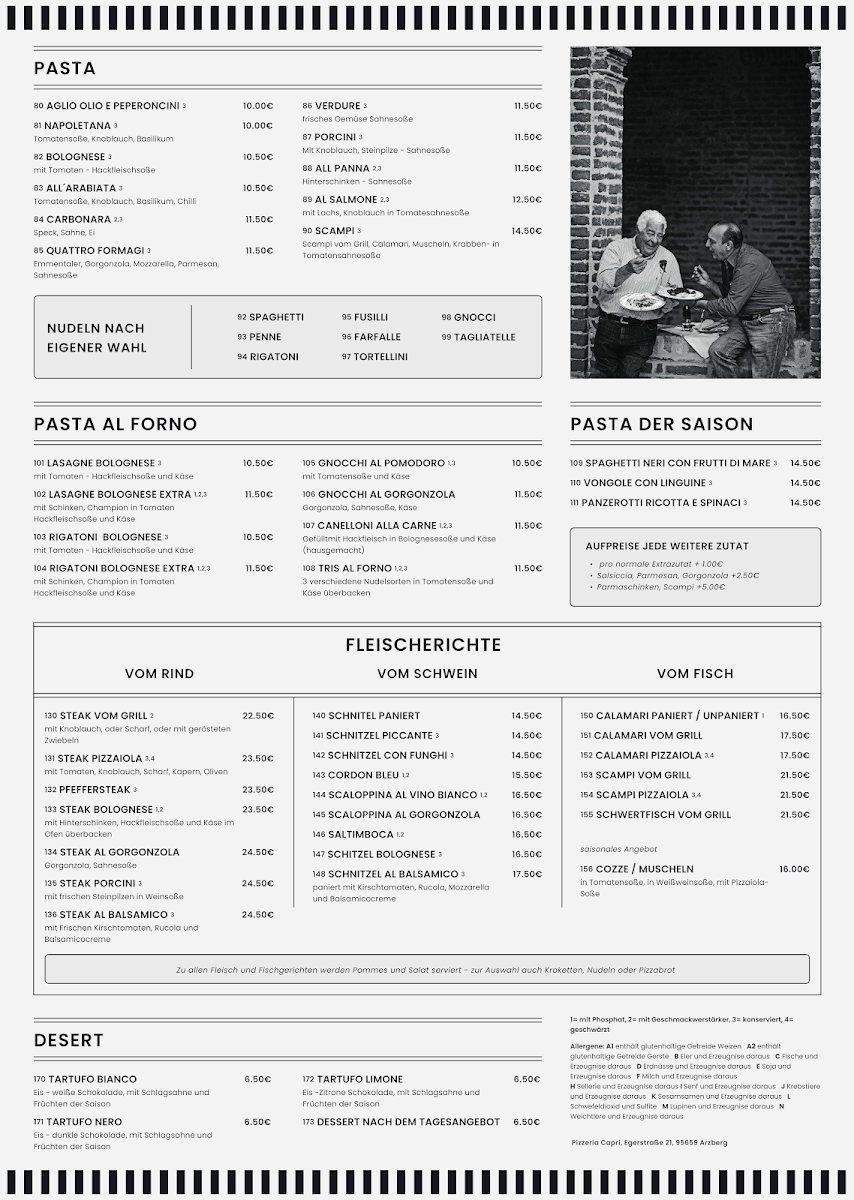 Pizzeria Capri Photo Menu 1