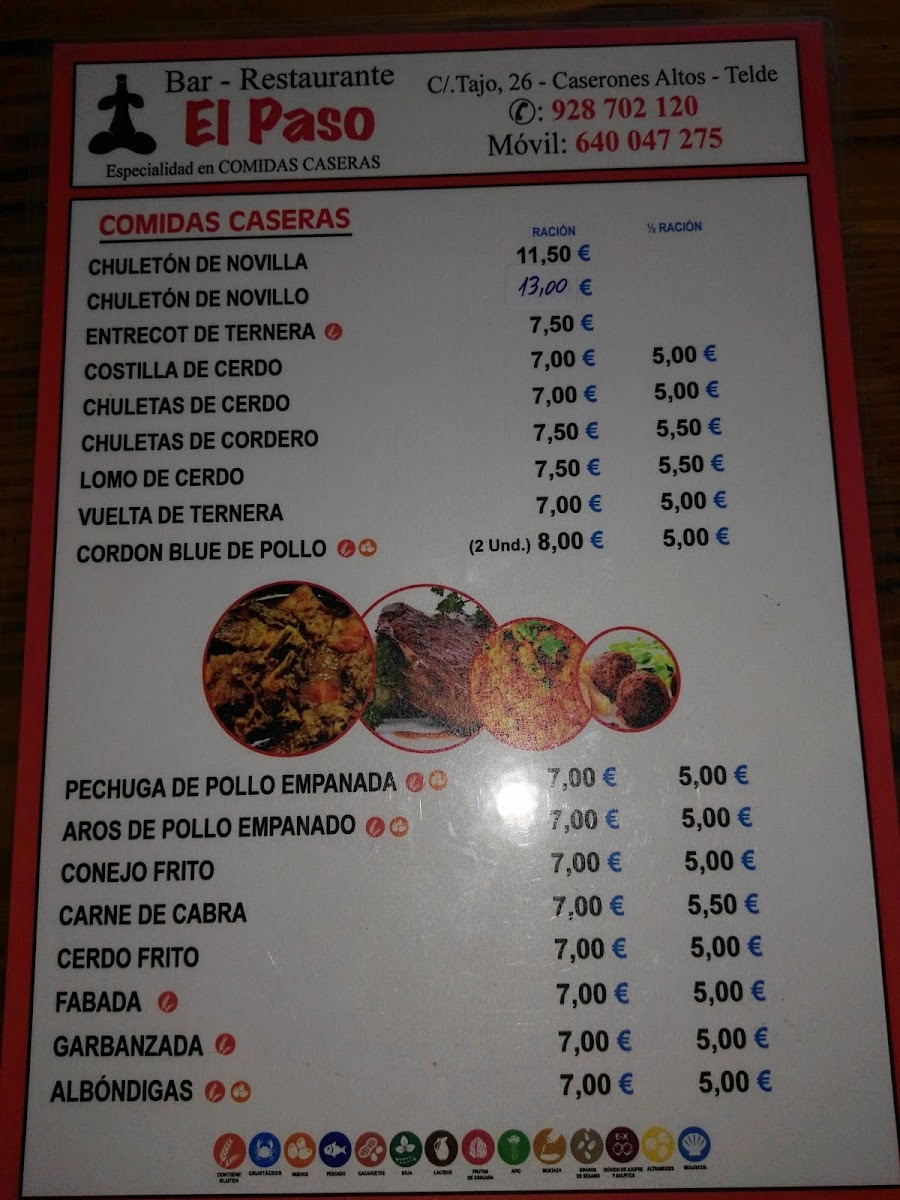 Bar Restaurante El Paso Photo Menu 2