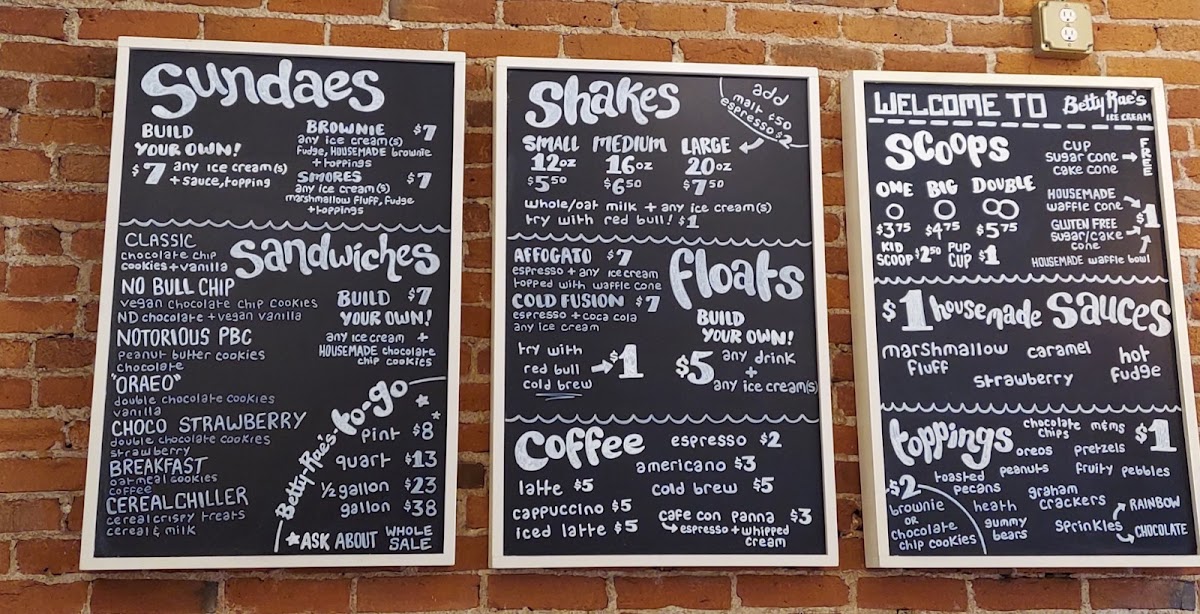 Betty Rae's Ice Cream Photo Menu 5
