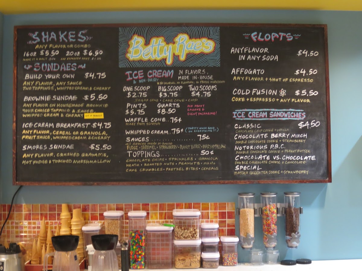 Betty Rae's Ice Cream Photo Menu 9