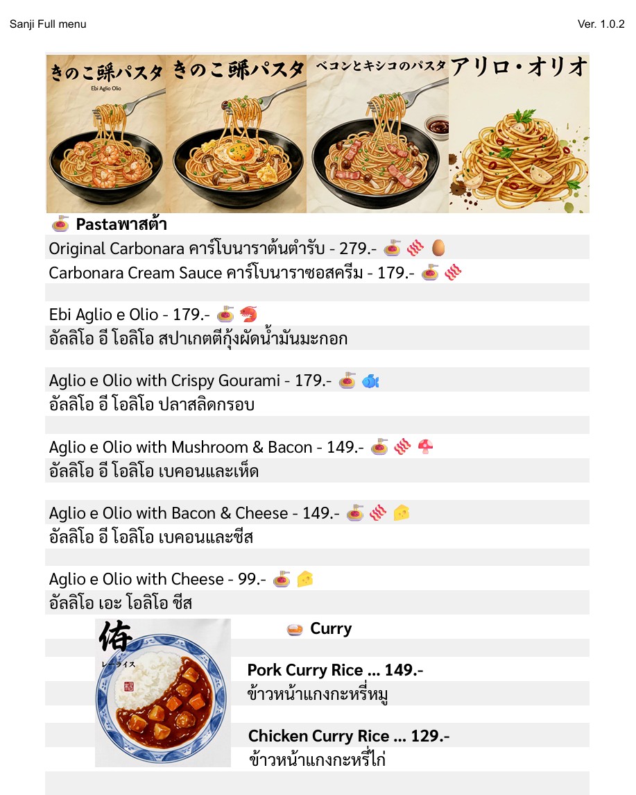 SANJI KITCHEN KHAOLAK Photo Menu 3