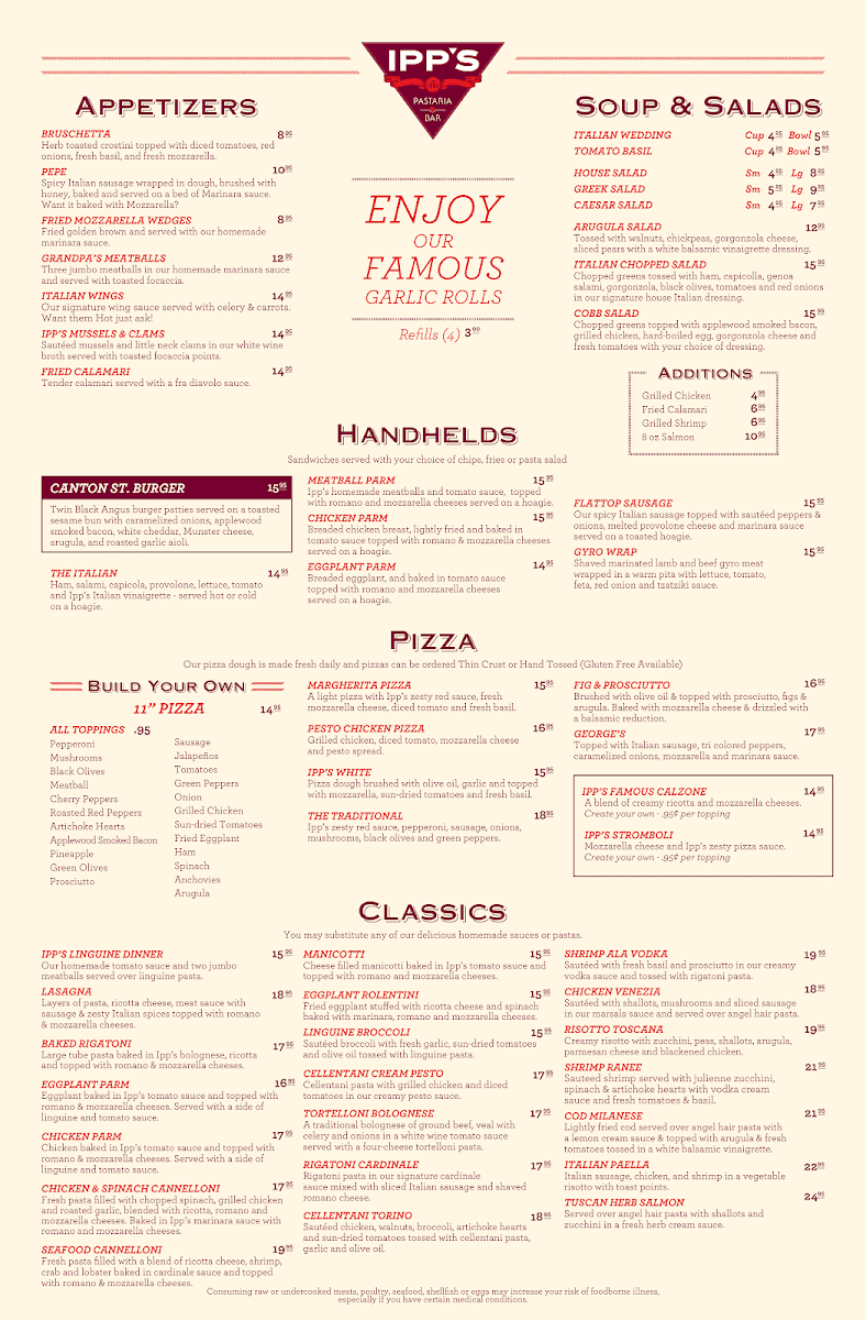 Ipp's Pastaria & Bar Photo Menu 1