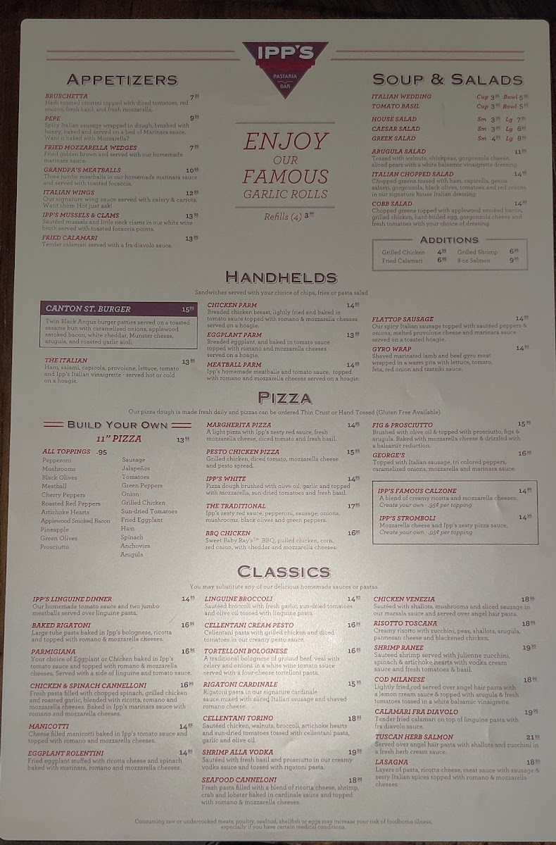 Ipp's Pastaria & Bar Photo Menu 10