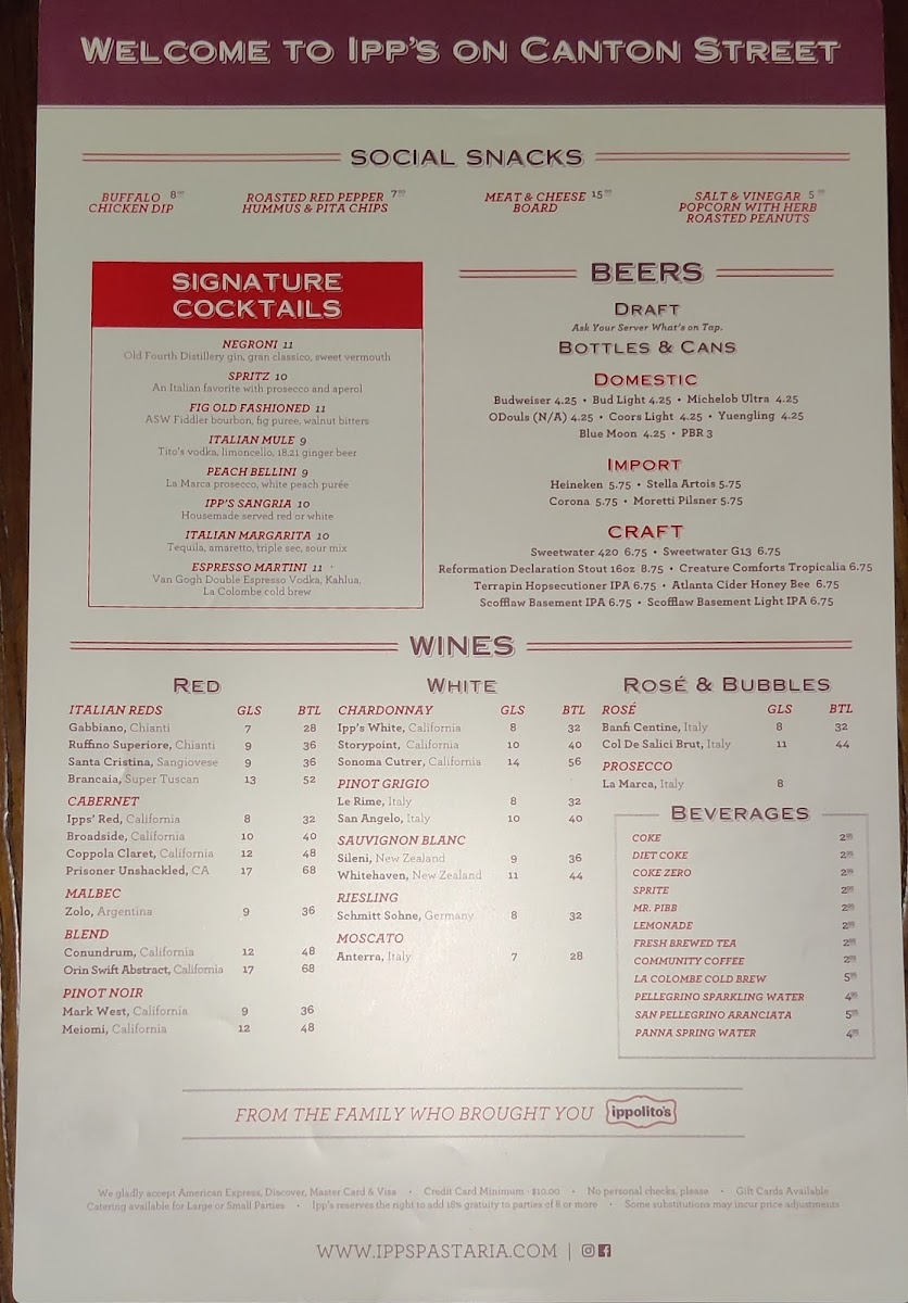Ipp's Pastaria & Bar Photo Menu 5