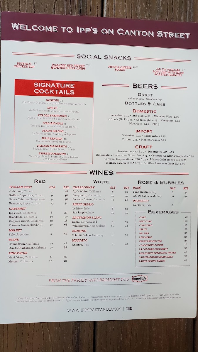 Ipp's Pastaria & Bar Photo Menu 7