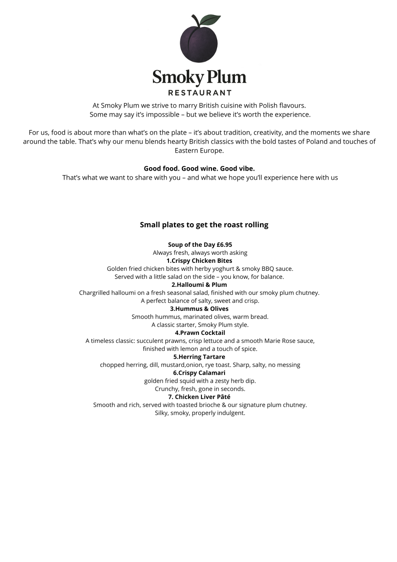 Smoky Plum Restaurant Photo Menu 3