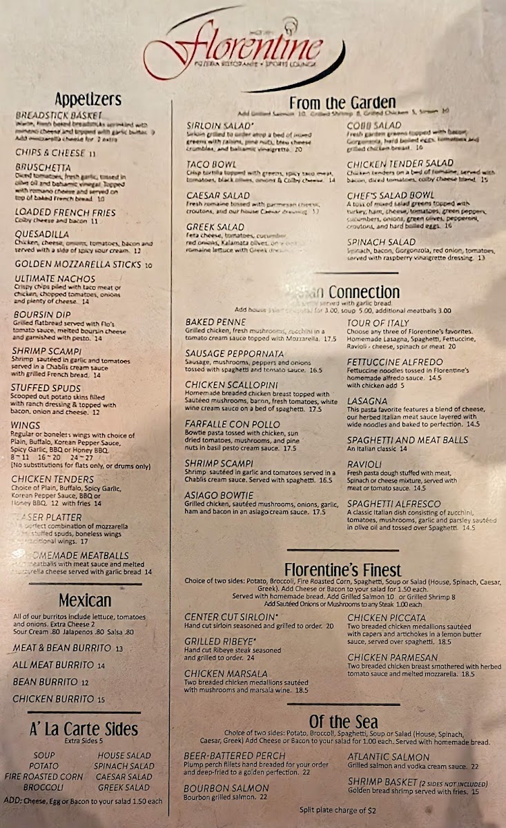Florentine Sports Lounge Photo Menu 3