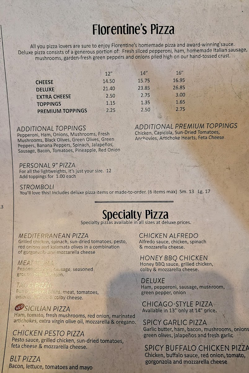 Florentine Sports Lounge Photo Menu 8