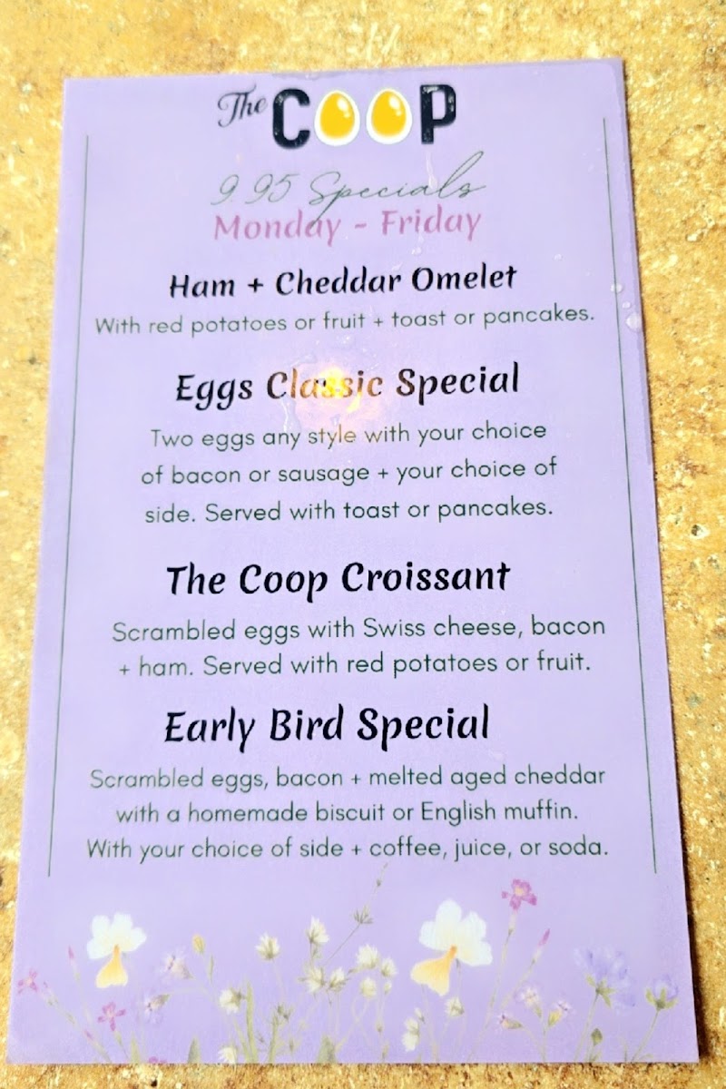The Coop Photo Menu 6