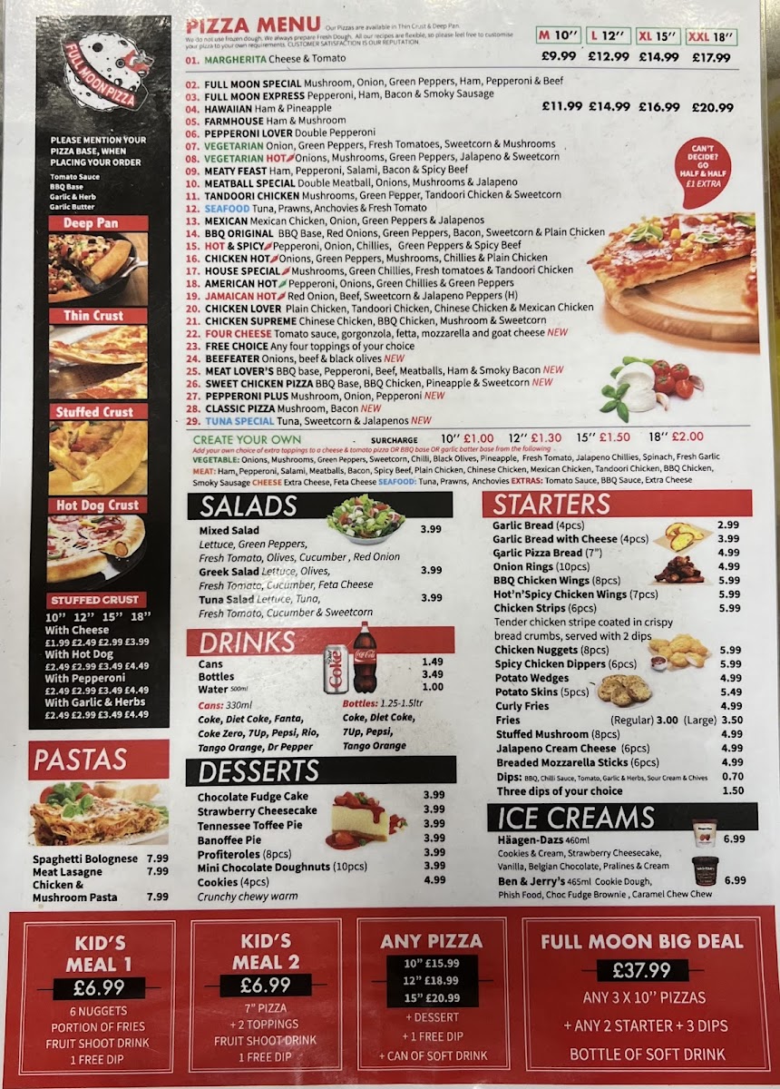 Full Moon Pizza Photo Menu 1