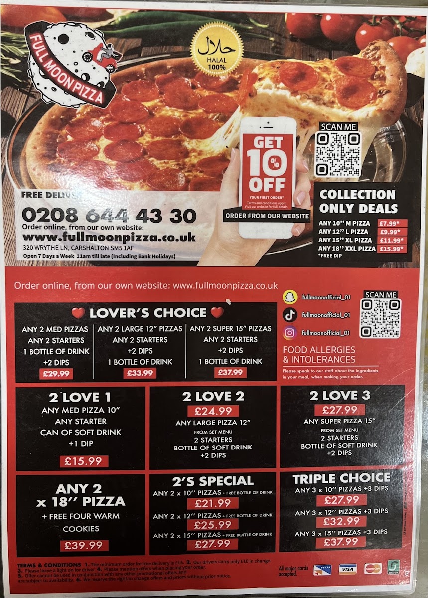 Full Moon Pizza Photo Menu 2