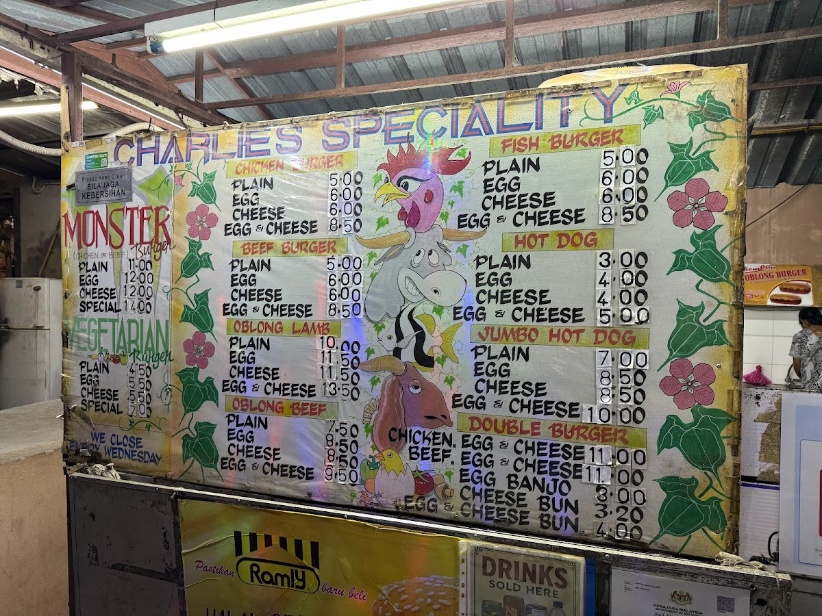 Charlie’s Burgers Photo Menu 1