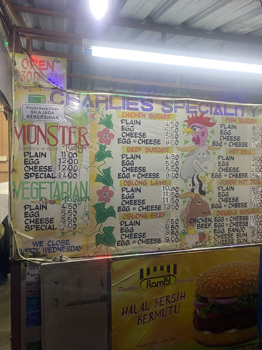 Charlie’s Burgers Photo Menu 2