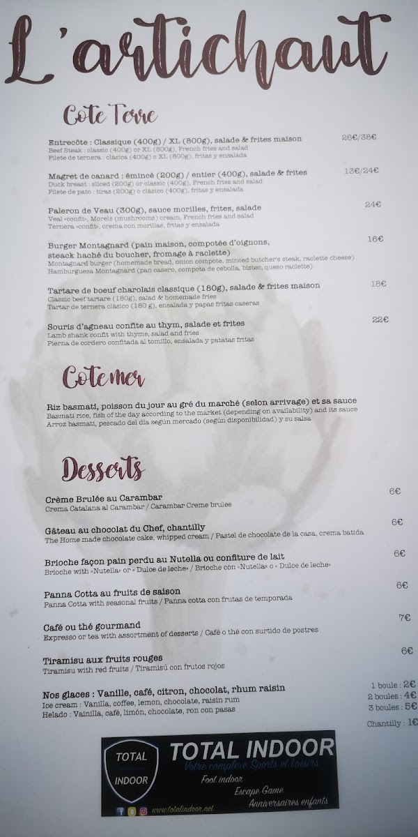 L'Artichaut Photo Menu 10