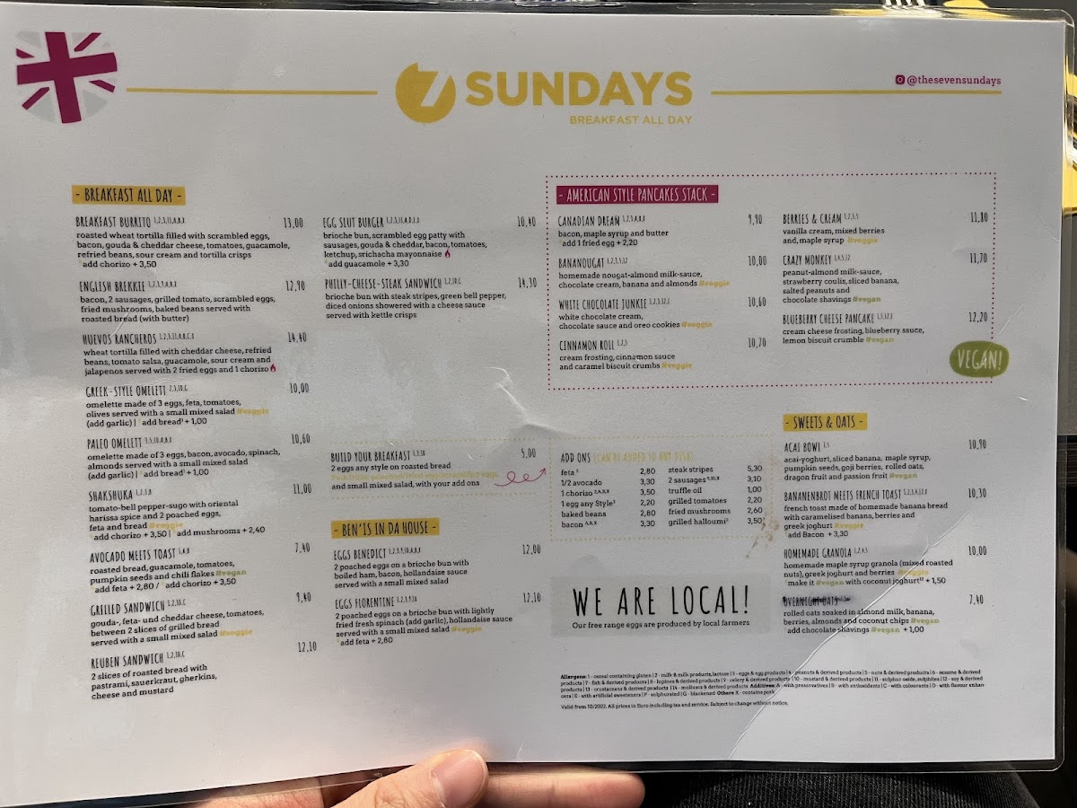 Seven Sundays Photo Menu 1